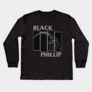 Black Phillip (Distressed Version) Kids Long Sleeve T-Shirt